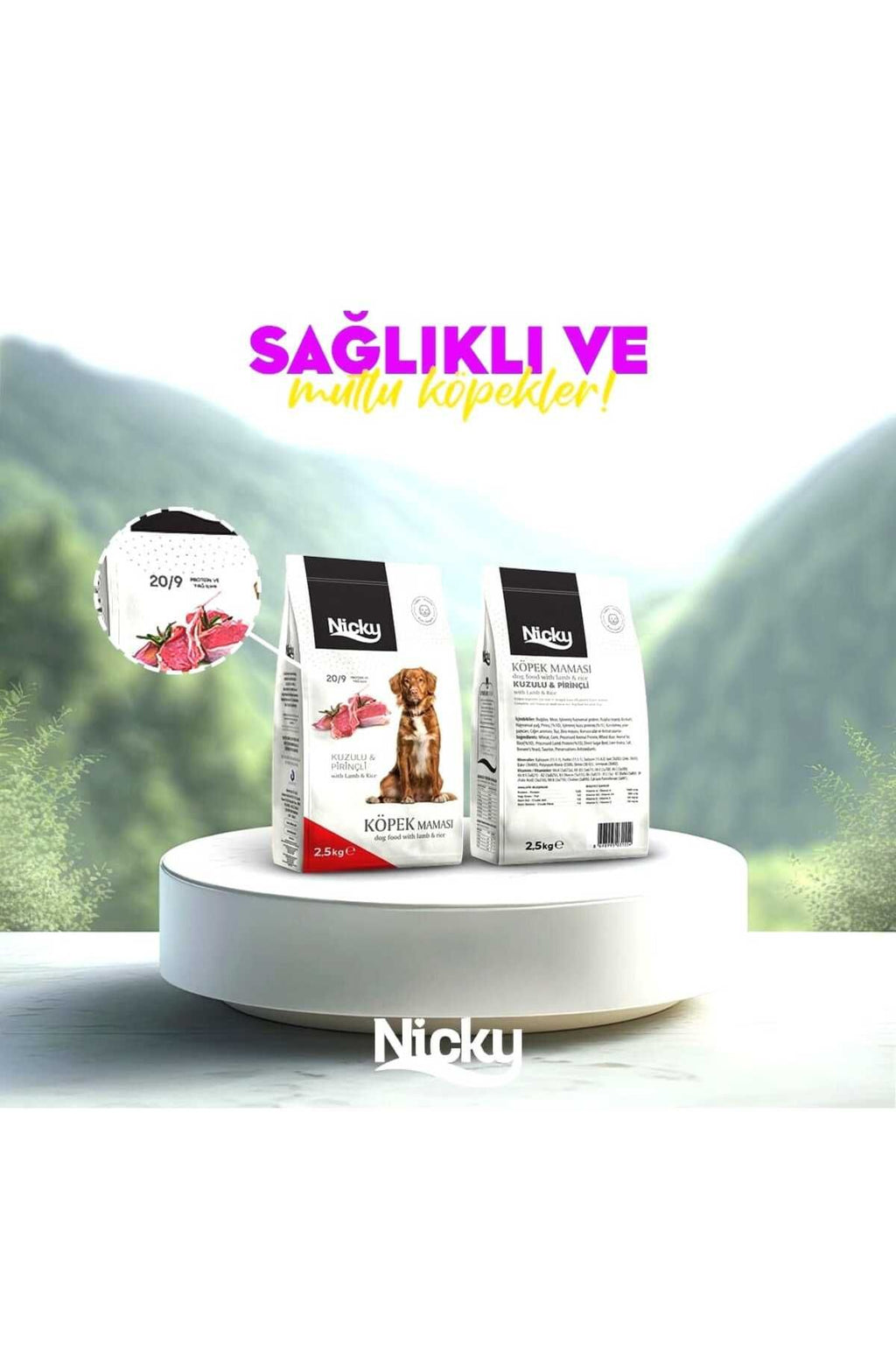 Köpek Maması - Nicky Kuzulu Yetişkin 2,5 kg